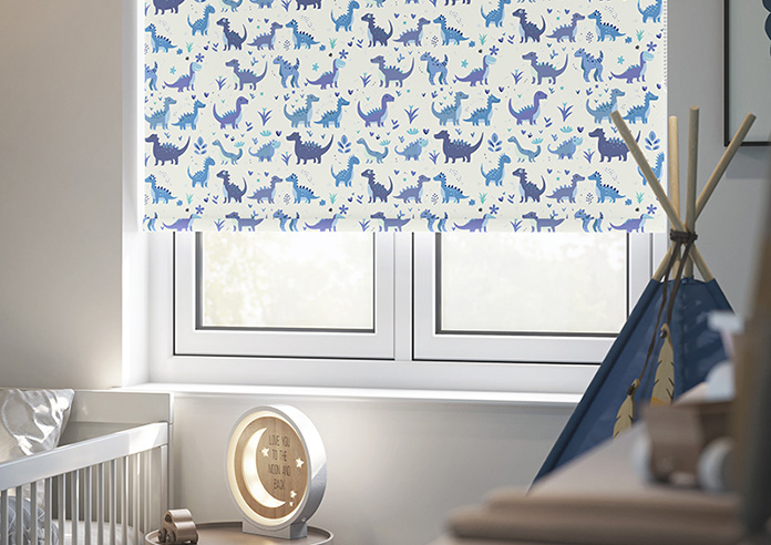 Dino Land, Blue Denim - Twist&Fit Roller Blind - Image 5